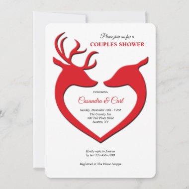 Reindeer Love Bridal Shower Invitations