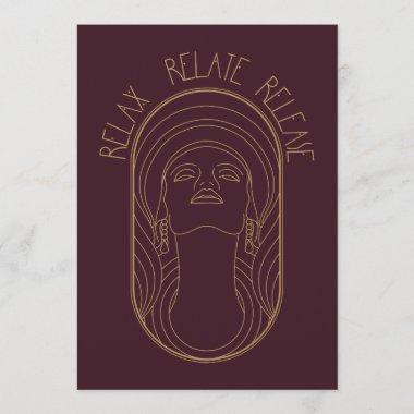 Relax Relate Release Maroon Invitations