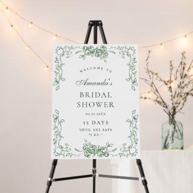 Renaissance Ornate Sage Green Floral  Foam Board