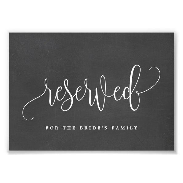 Reserved Sign Choose Your Size Chalkboard