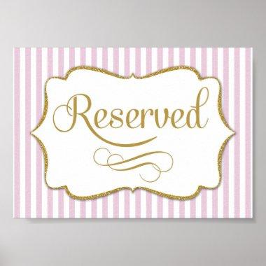 Reserved Sign Pink Gold Stripe