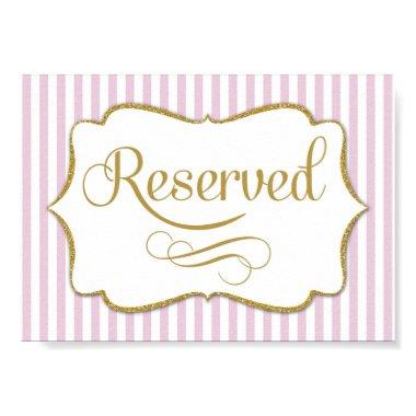 Reserved Sign Pink Gold Stripe