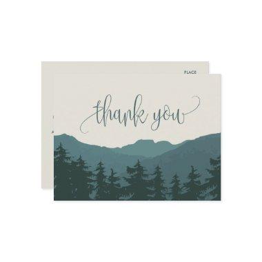 Retreat to the Mountains | Green Thank You PostInvitations