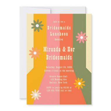 Retro 60s 70s Groovy Stripes Bridesmaids Luncheon