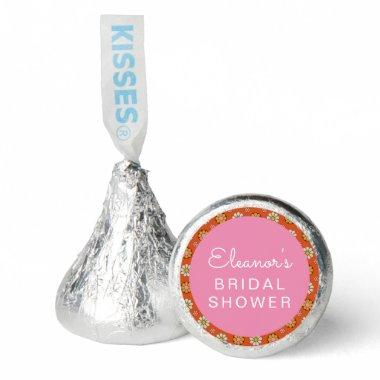 Retro 60s Flowers Orange Pink Bridal Shower Custom Hershey®'s Kisses®