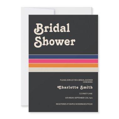 Retro 70s Bridal Shower Invitations