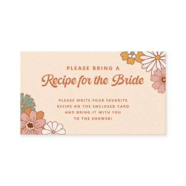 Retro 70s Bridal Shower Recipe Enclosure Invitations