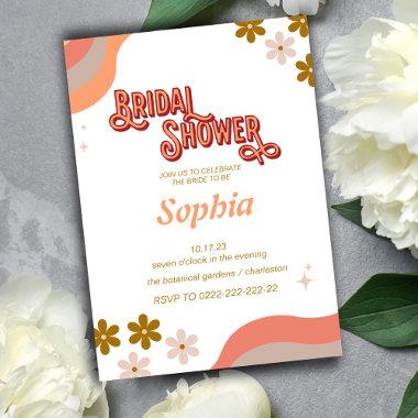 retro 70S floral BRIDAL SHOWER Invitations