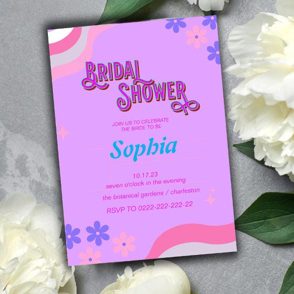 retro 70S hippie BRIDAL SHOWER Invitations