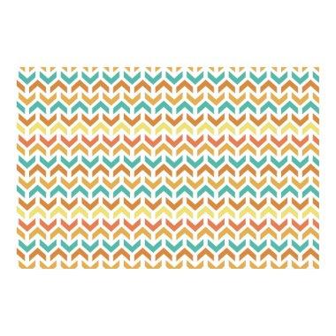 Retro Arrows Chevron Orange Teal Gold Pattern Poster