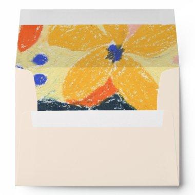 Retro Artsy Abstract Botanical Bridal Shower Invi Envelope