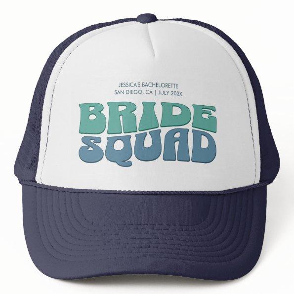 Retro Bachelorette Party Bride Squad Bridesmaid Trucker Hat