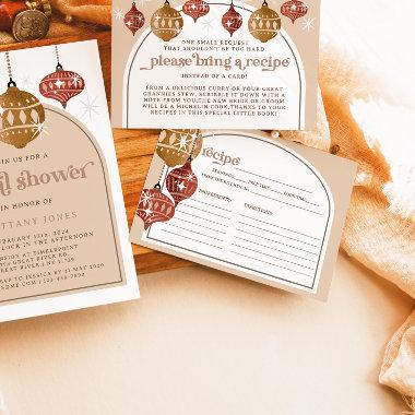 Retro Bauble Ornament Christmas Bridal Recipe Enclosure