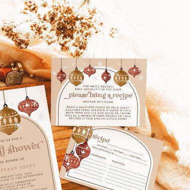 Retro Bauble Ornament Christmas Bridal Recipe Enclosure Invitations