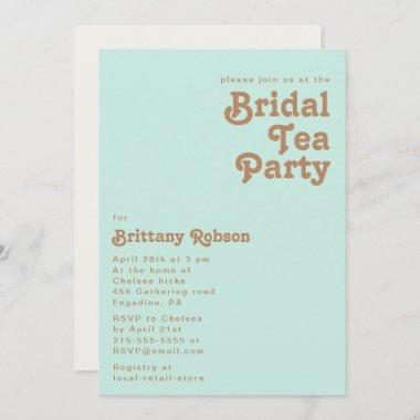Retro Beach | Aqua Bridal Tea Party Invitations