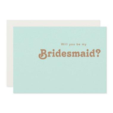 Retro Beach | Aqua Bridesmaid Proposal Invitations