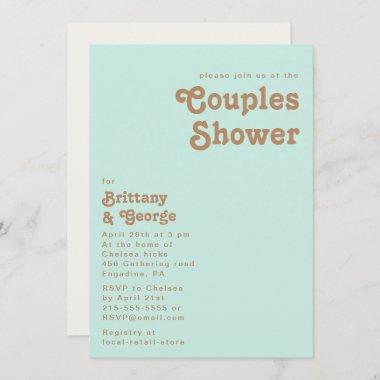Retro Beach | Aqua Couples Shower Invitations