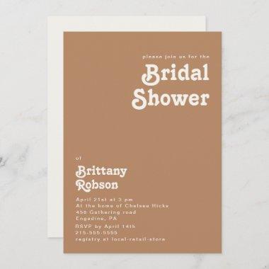 Retro Beach | Brown Bridal Shower Invitations