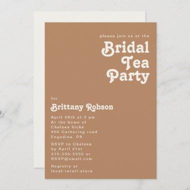 Retro Beach | Brown Bridal Tea Party Invitations