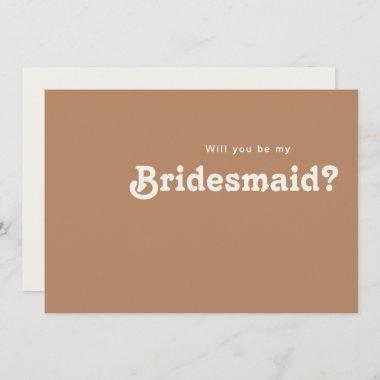 Retro Beach | Brown Bridesmaid Proposal Invitations