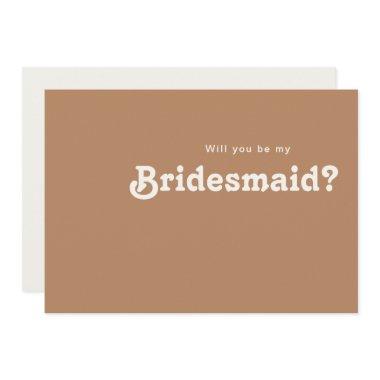 Retro Beach | Brown Bridesmaid Proposal Invitations