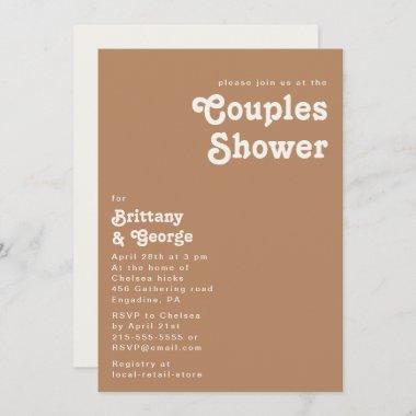 Retro Beach | Brown Couples Shower Invitations