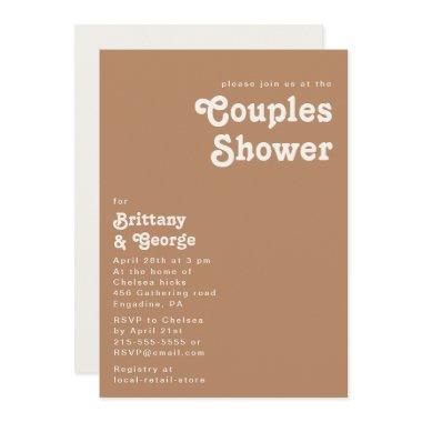 Retro Beach | Brown Couples Shower Invitations