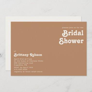 Retro Beach | Brown Horizontal Bridal Shower Invitations
