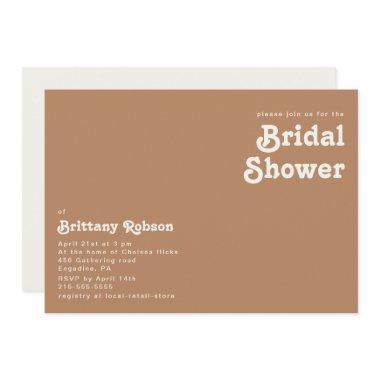 Retro Beach | Brown Horizontal Bridal Shower Invitations