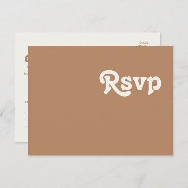 Retro Beach | Brown Wedding RSVP PostInvitations
