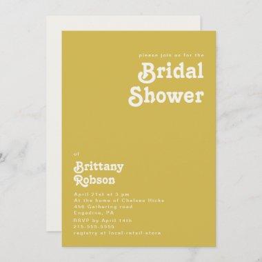 Retro Beach | Gold Bridal Shower Invitations