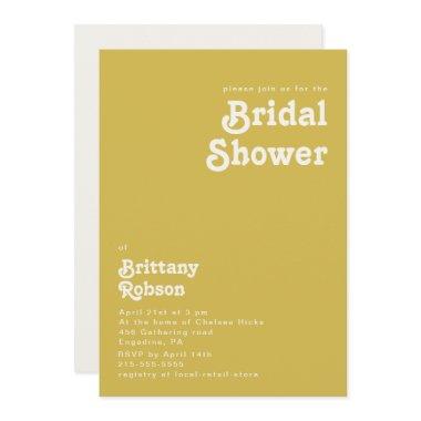 Retro Beach | Gold Bridal Shower Invitations