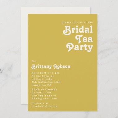 Retro Beach | Gold Bridal Tea Party Invitations