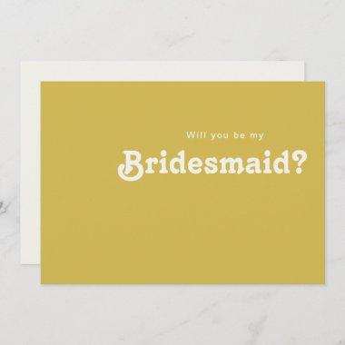 Retro Beach | Gold Bridesmaid Proposal Invitations