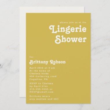 Retro Beach | Gold Lingerie Shower Invitations