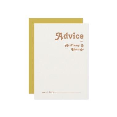 Retro Beach | Gold Wedding Advice Card