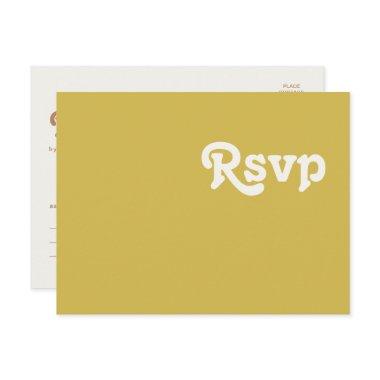 Retro Beach | Gold Wedding RSVP Post