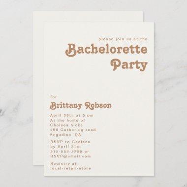 Retro Beach | Ivory Bachelorette Party Invitations