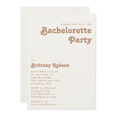 Retro Beach | Ivory Bachelorette Party Invitations