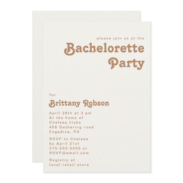 Retro Beach | Ivory Bachelorette Party Invitations