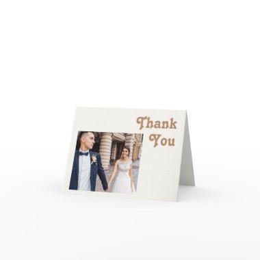 Retro Beach | Ivory Folded Photo Thank You