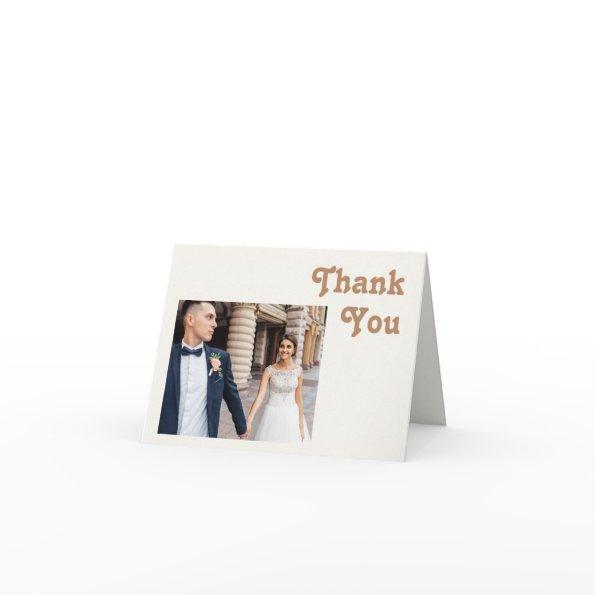 Retro Beach | Ivory Folded Photo Thank You