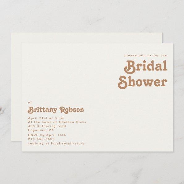 Retro Beach | Ivory Horizontal Bridal Shower Invitations
