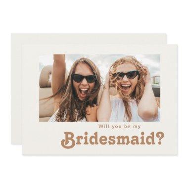 Retro Beach | Ivory Photo Bridesmaid Proposal Invitations