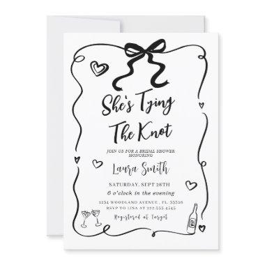 Retro Black Bow She's Tying The Knot