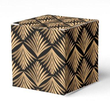 Retro Black Gold Art Deco Gatsby Wedding Party Favor Boxes