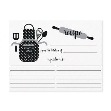 Retro Black White Apron Kitchen Tools Recipe Invitations