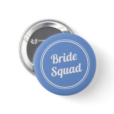 Retro Blue Bride's Squad Bridesmaid Button