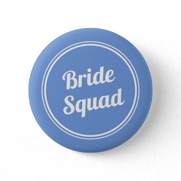 Retro Blue Bride's Squad Bridesmaid Button
