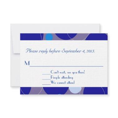 Retro Blue Circles & Ovals Royal Response Invitations